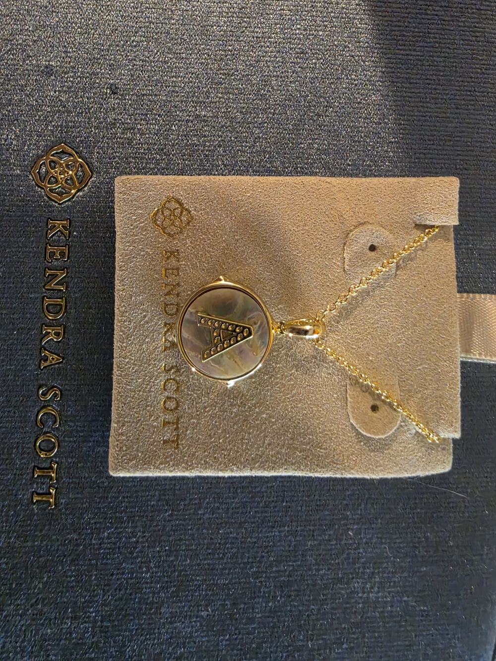 Kendra Scott Gold Mother-of-Pearl Initial A Pendant Necklace